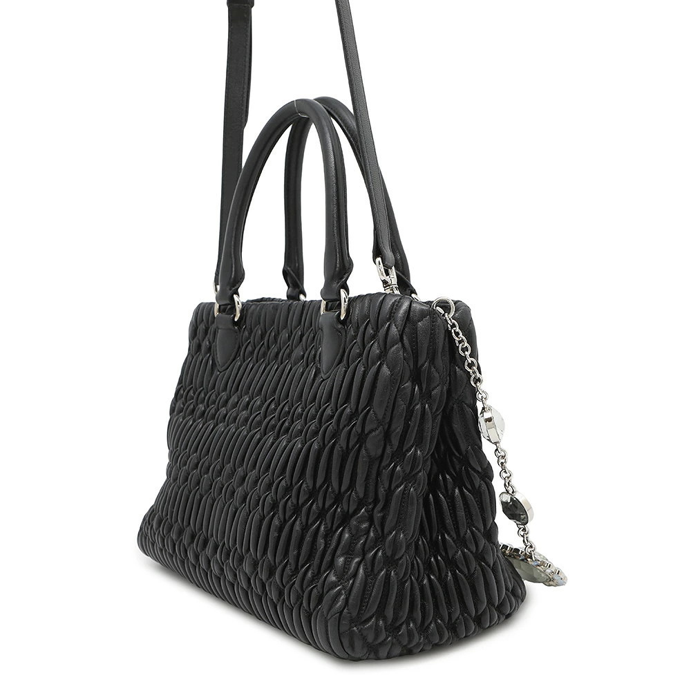 Miu Miu Bag Crystal Black Nappa Shoulder Handbag